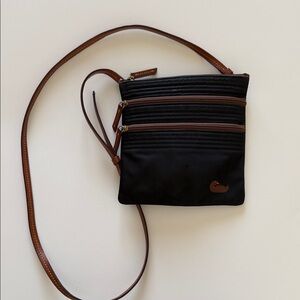 Dooney & Bourke Black and Brown Crossbody Bag